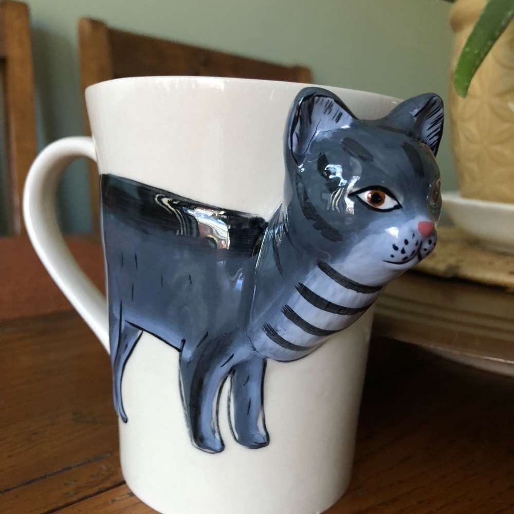 3D Tabby Cat Country Road Large Coffee Cup Cat Lover Gift Unique Mug